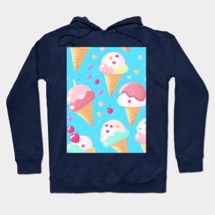 Delicious Creamy Ice Cream Cone with cherry on top Hoodie